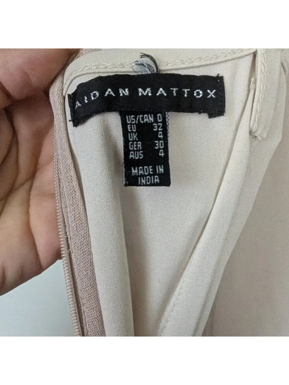 Aidan Mattox Cream Nude Beaded Illusion Gown